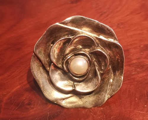 Silberring mit perle 80er - silberring,